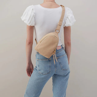 Hobo Fern Sling in Pebbled Leather- Linen