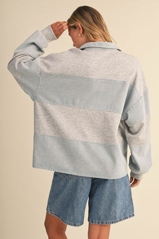 Light Denim Rugby Sweatshirt
