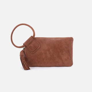 Hobo Sable Wristlet in Buffed Leather- Burnished Saddle