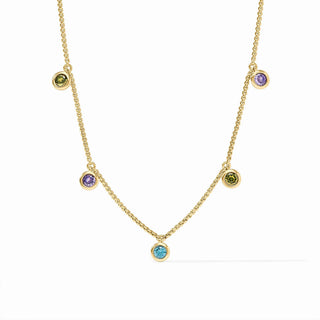 Julie Vos Rainbow Delicate Charm Necklace- Blue Twilight