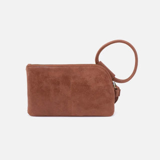 Hobo Sable Wristlet in Buffed Leather- Burnished Saddle