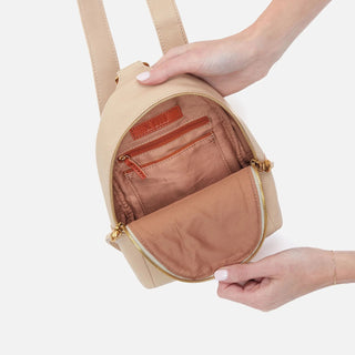 Hobo Fern Sling in Pebbled Leather- Linen