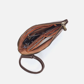 Hobo Sable Wristlet in Polished Leather- Hearthstone