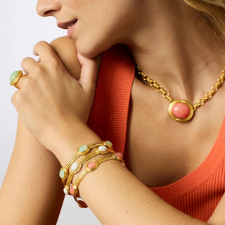 Julie Vos Portofino Stone Bangle- Aqua Jade