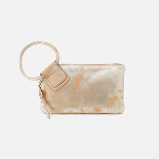 Hobo Sable Wristlet in Metallic Leather- Saddle Stardust