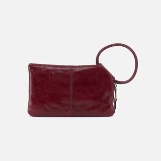 Hobo Sable Wristlet in Polished Leather- Saddleberry
