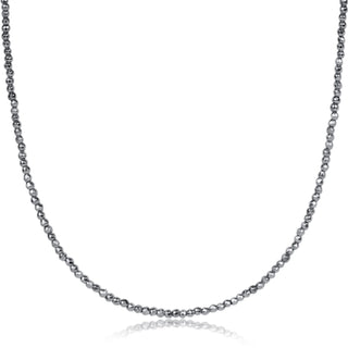 Enewton 15" Choker Silver Faceted Hematite 2mm Bead