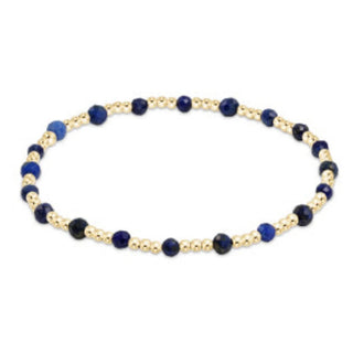 Enewton Gemstone Gold Sincerity Pattern 3mm Bead Bracelet- Lapis