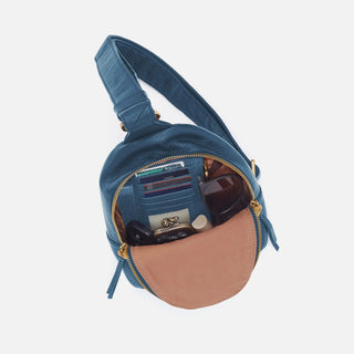 Hobo Fern Sling in Pebbled Leather- Peacock Feather