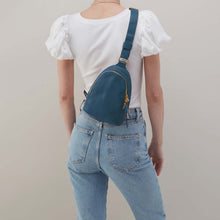 Load image into Gallery viewer, Hobo Fern Sling in Pebbled Leather- Peacock Feather