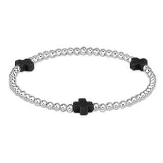 Enewton Signature Cross Sterling Pattern 3mm Bead Bracelet ( Multiple Colors )
