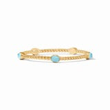 Julie Vos Nassau Stone Bangle- Iridescent Capri Blue- Size Small