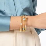 Julie Vos Nassau Stone Bangle- Iridescent Capri Blue- Size Small