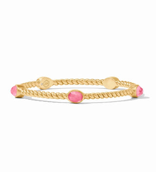 Julie Vos Nassau Stone Bangle Iridescent Peony Pink- Size Medium