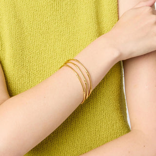 Julie Vos Bamboo Bangle Gold- Size Medium