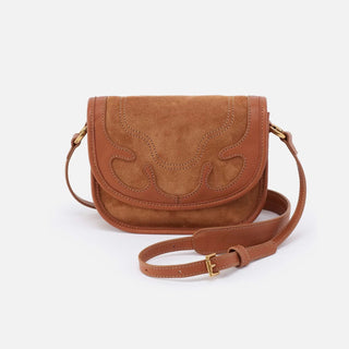 Hobo Kiva Small Crossbody in Suede Leather- Oak Barrel
