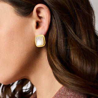 Julie Vos Sahara Stone Stud- Ireidescent Sapphire Blue