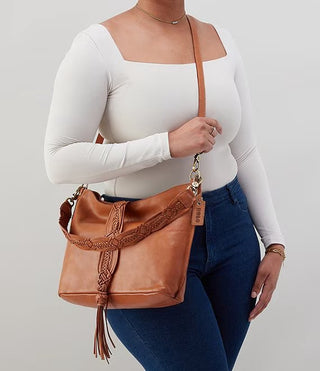 Hobo Pier Woven Fringe Tassel Shoulder- Harvest Wheat