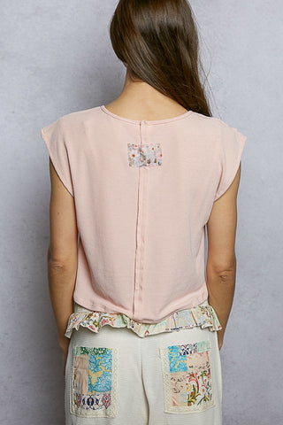 Floral Patch Top- Pink