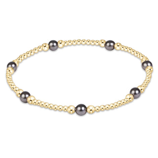 Enewton Purpose Pearl Dark Grey 4mm Gold Bracelet