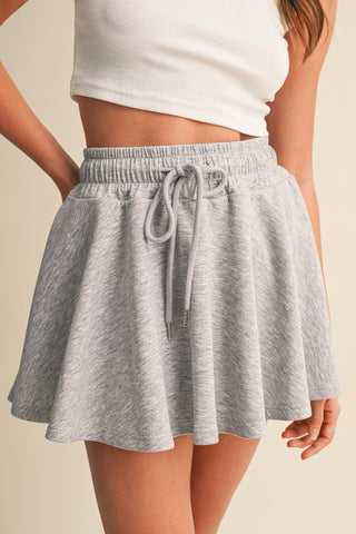 H Grey French Terry Skort