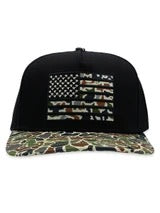 Simply Southern Camo Flag Snapback Hat for Men in Black