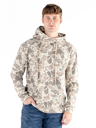 Simply Southern Waffle Thermal Hoodie for Men  in Light Grey Camo