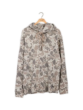 Simply Southern Waffle Thermal Hoodie for Men  in Light Grey Camo