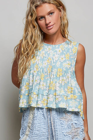 Sky Floral Top