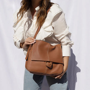 Hobo Austin Shoulder Bag in Pebbled Leather- Warm Honey