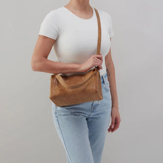Hobo Seneca Shoulder Crossbody in Buffed Leather- Whiskey
