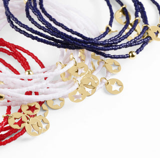 Enewton Hope Classic Bracelet - Navy, White & Red - Star Small Gold Disc