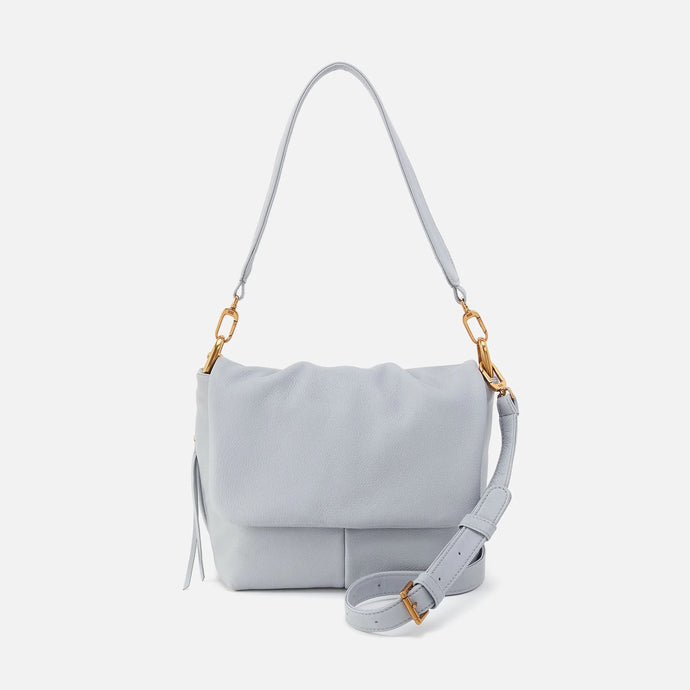 Hobo Harley Convertible Shoulder Bag in Pebbled Leather- Blue Pearl