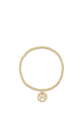 Enewton Egirl Classic Gold 3mm Bead Bracelet- Paw Print Gold Disc