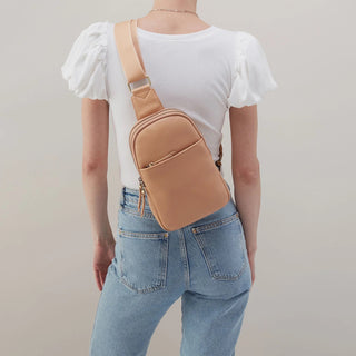 Hobo Cass Sling in Pebbled Leather- Porcini