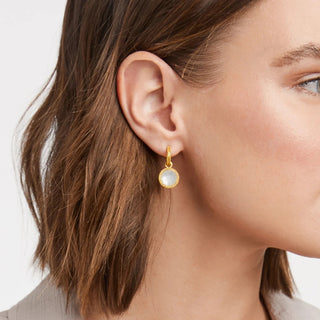 Julie Vos Fleur-de-Lis Hoop & Charm Earring- Iridesent Strawberry
