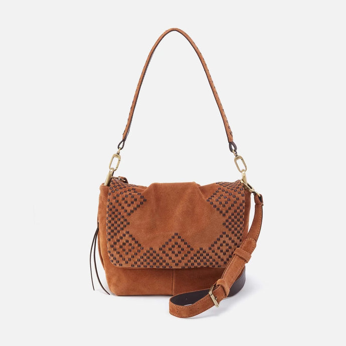 Hobo Harley Convertible Shoulder Bag in Suede Leather- Oak Barrel