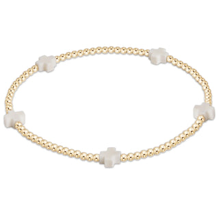 Enewton egirl Signature Cross Small Gold Pattern 2mm Bead Bracelet- (Multiple Colors)