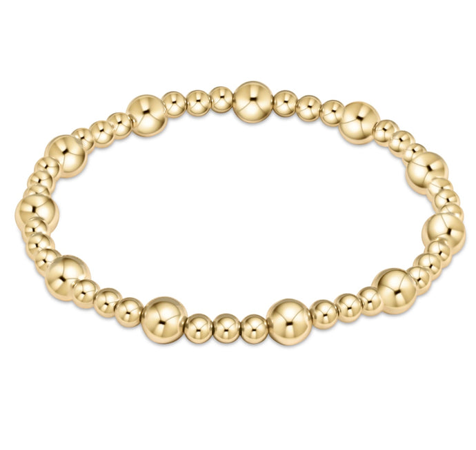 Enewton Classic Sincerity Pattern 6mm Bead Bracelet- Gold
