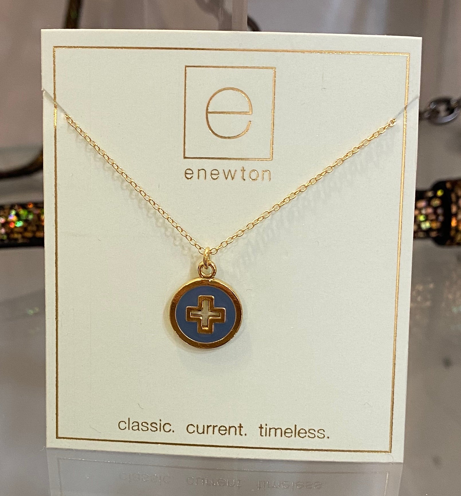 Enewton 16” Necklace Gold- Signature Cross Gold Disc – Red Fern