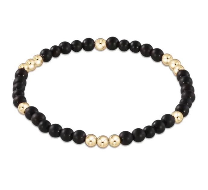 Enewton Worthy Pattern 4mm Bead Bracelet- Matte Onyx