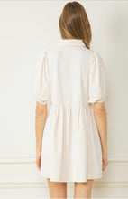 Load image into Gallery viewer, Collared Button Up Dress- Cream