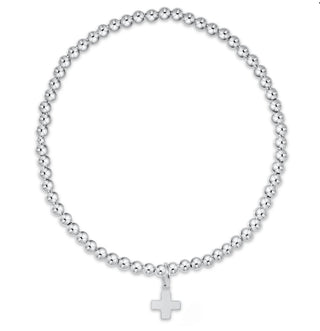 Enewton Classic 3mm Bead Sterling Silver Bracelet- Signature Cross Charm