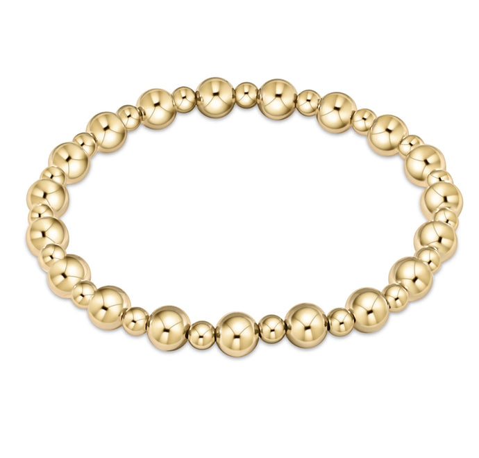 Enewton Classic Grateful Pattern 6mm Bead Bracelet- Gold