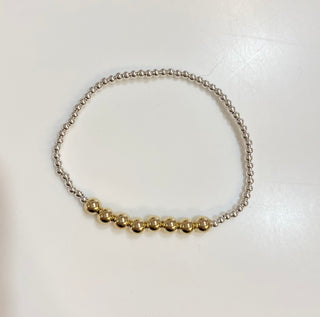 Enewton Classic Beaded Bliss 2.5mm Sterling Silver, 5mm Gold Bead Bracelet- Mixed Metal