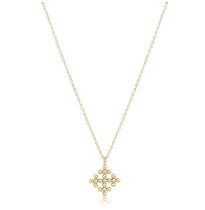 Enewton 16” Necklace Gold- Classic Beaded Signature Cross Encompass Charm