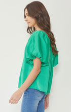 Load image into Gallery viewer, Bubble Sleeve Top- Green