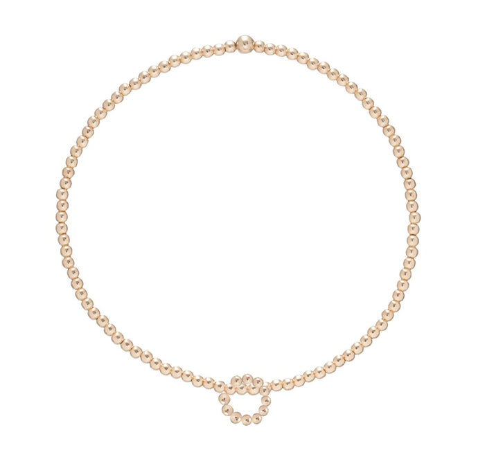 Enewton classic gold 2mm beaded bracelet- Halo gold charm