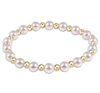 Enewton Grateful Pattern 6mm Bead Bracelet- Pearl