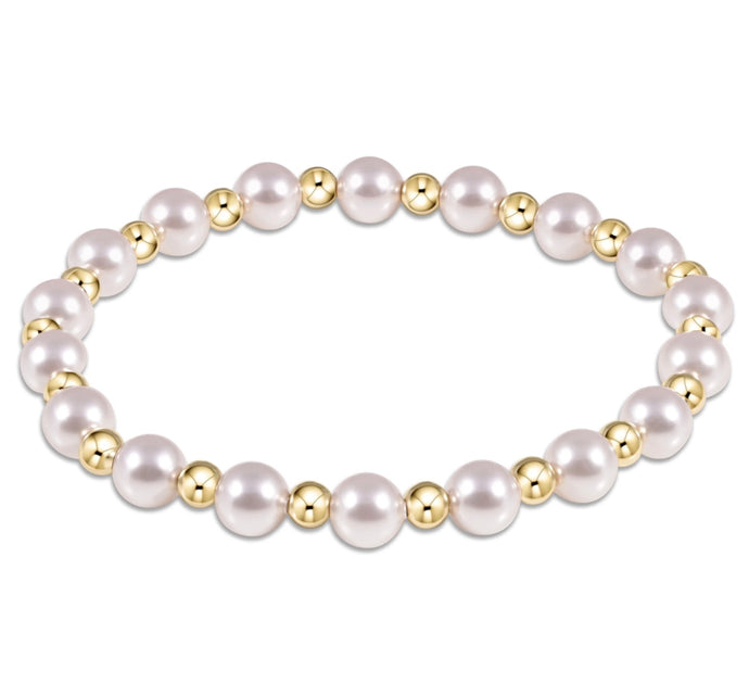 Enewton Grateful Pattern 6mm Bead Bracelet- Pearl